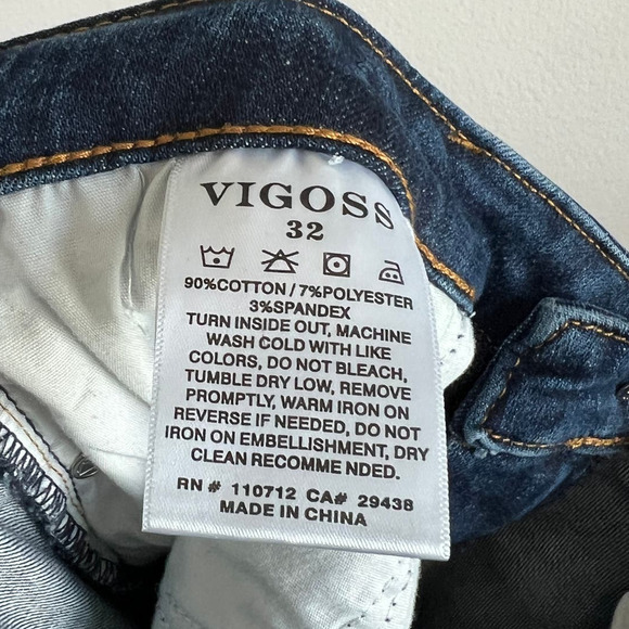 Vigoss Marley Jeans Women's 32 Skinny Leg Mid Rise Distressed Dark Wash Stretch - Picture 7 of 7